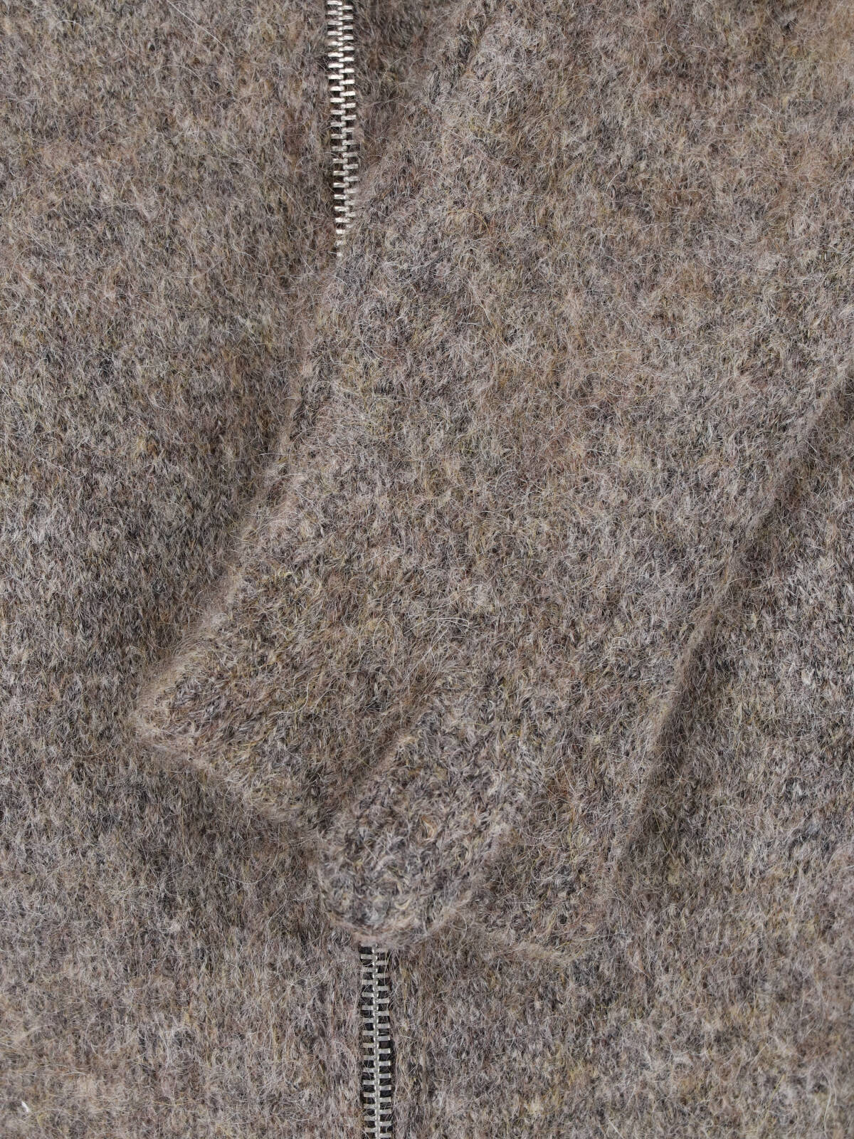 Grey Textured High Collar Sweater