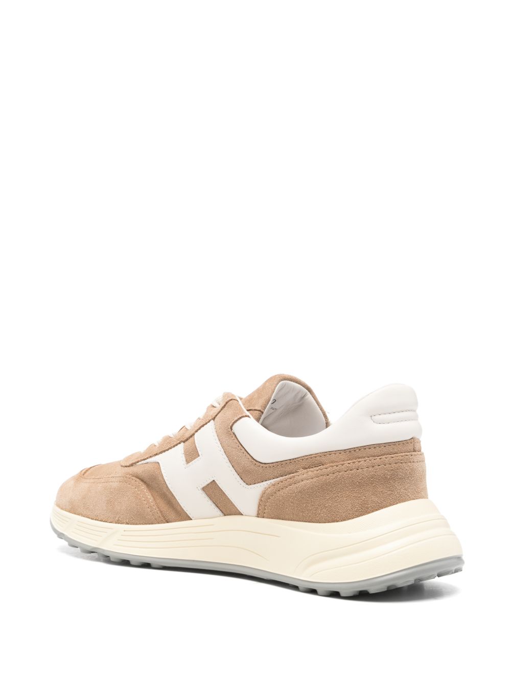 Beige Silk and Nylon Sneakers