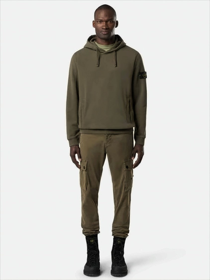 Muted Olive Green Relaxed Fit Hoodie