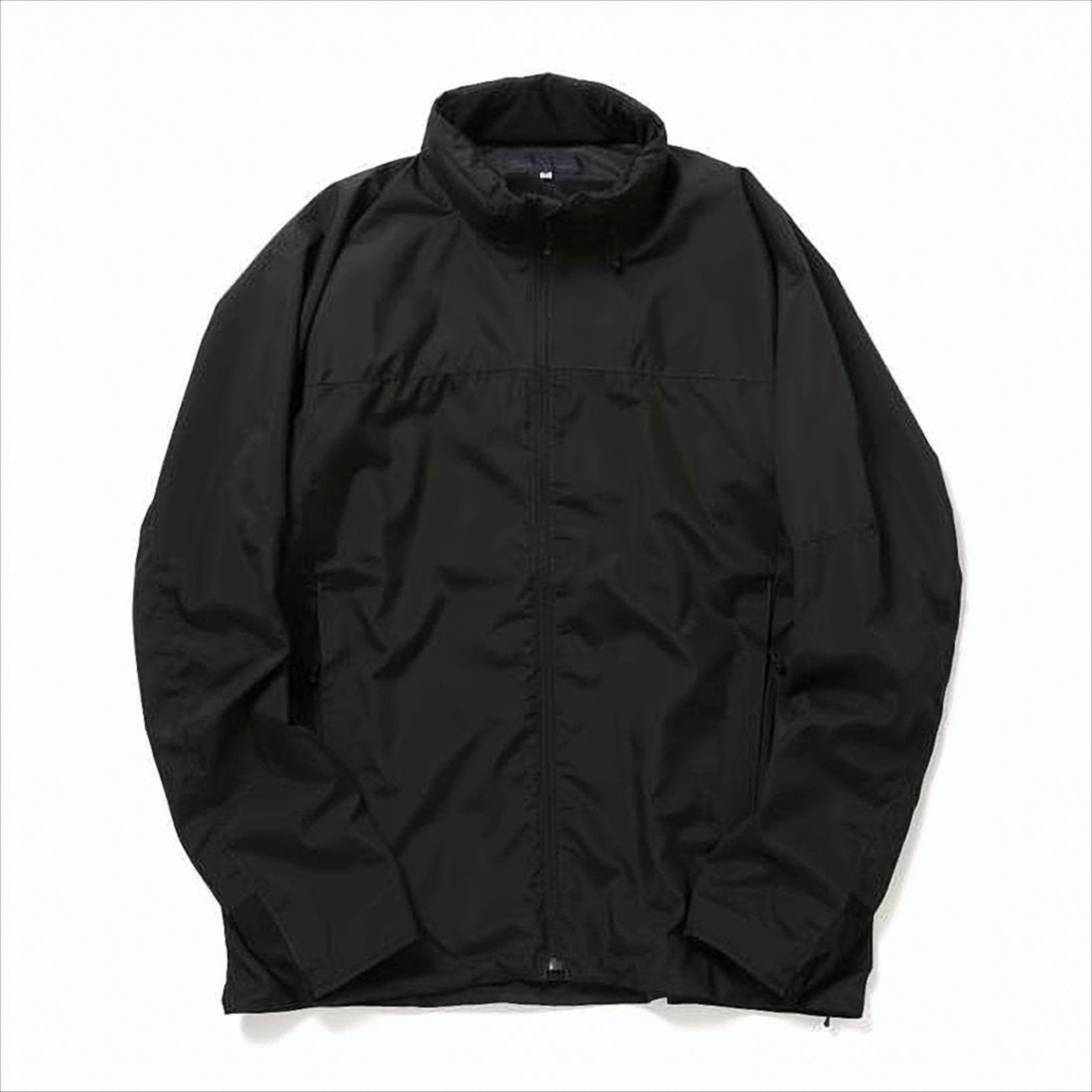 Lightweight High-Collar Black Jacket with Minimalist Design