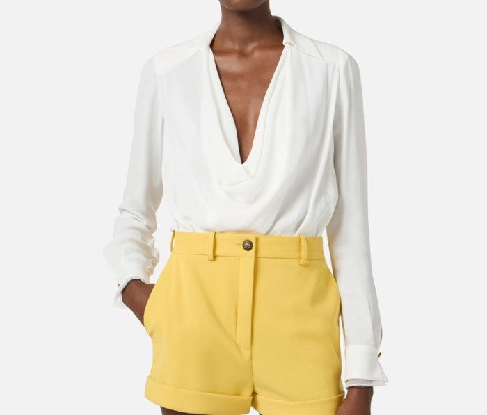 Viscose Georgette Long Sleeve Bodysuit