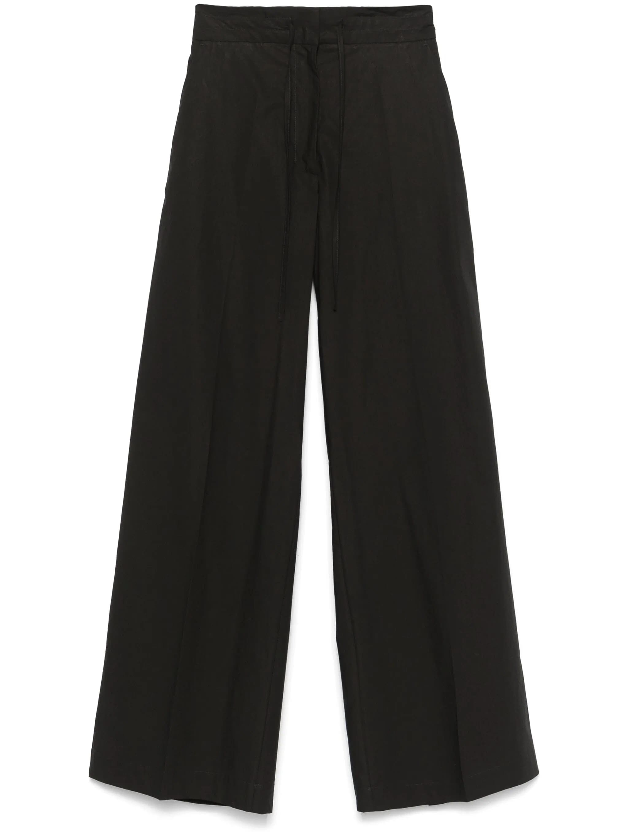 Pantaloni Wide Leg Drawstring Cotton Pants
