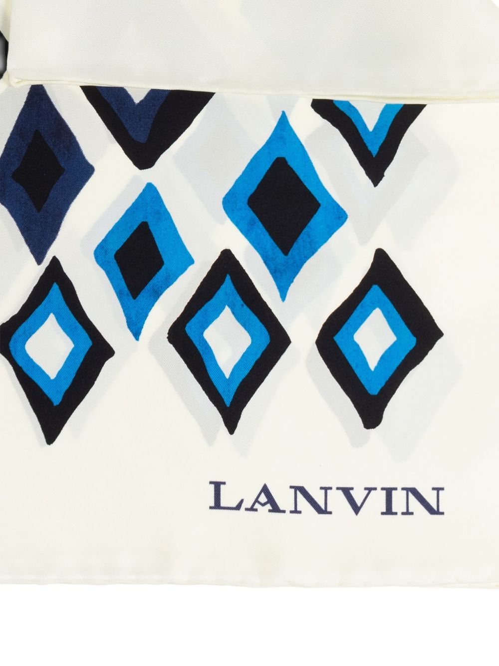 Silk Scarf with Geometric Diamond Pattern
