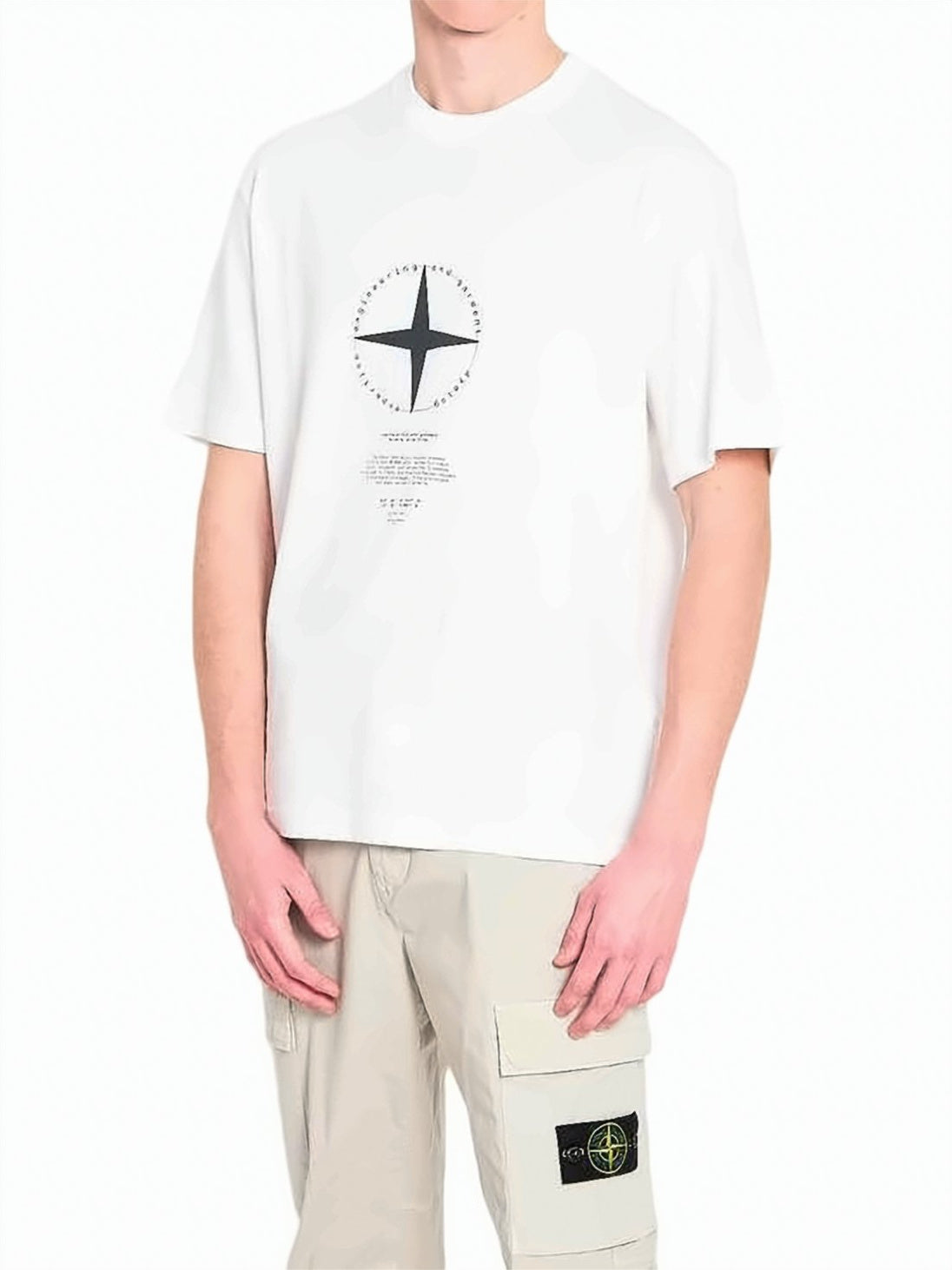 White Lightweight Breathable Central Compass T-Shirt