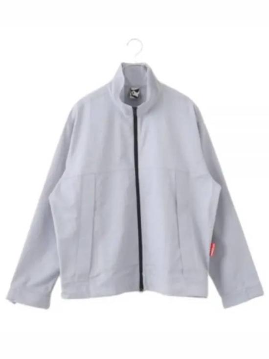 High Collar Minimalist Jacket with Front Zipper Closure