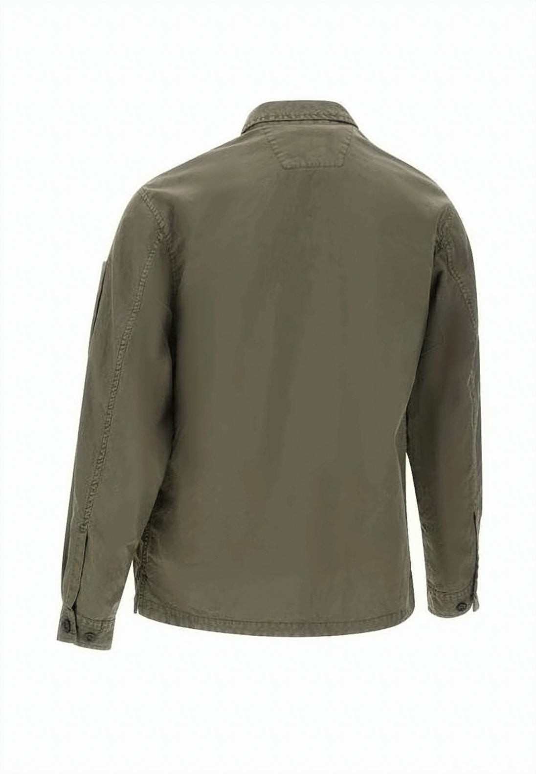 Utilitarian Green Jacket With Classic Collar
