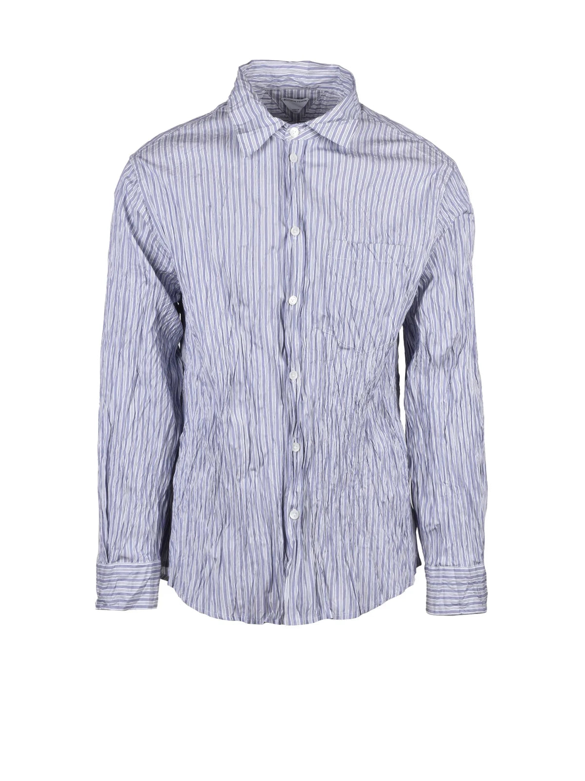 Fitted Shirt Crinkled Effect - White/Blue
