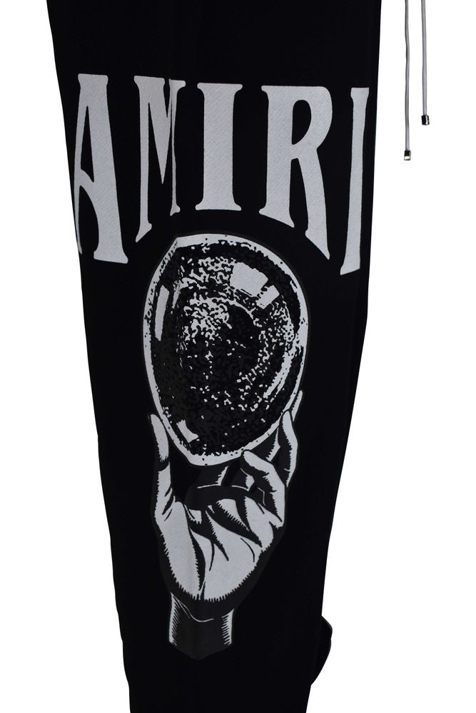 Cotton Jogging Pants With Crystal Ball Graphic