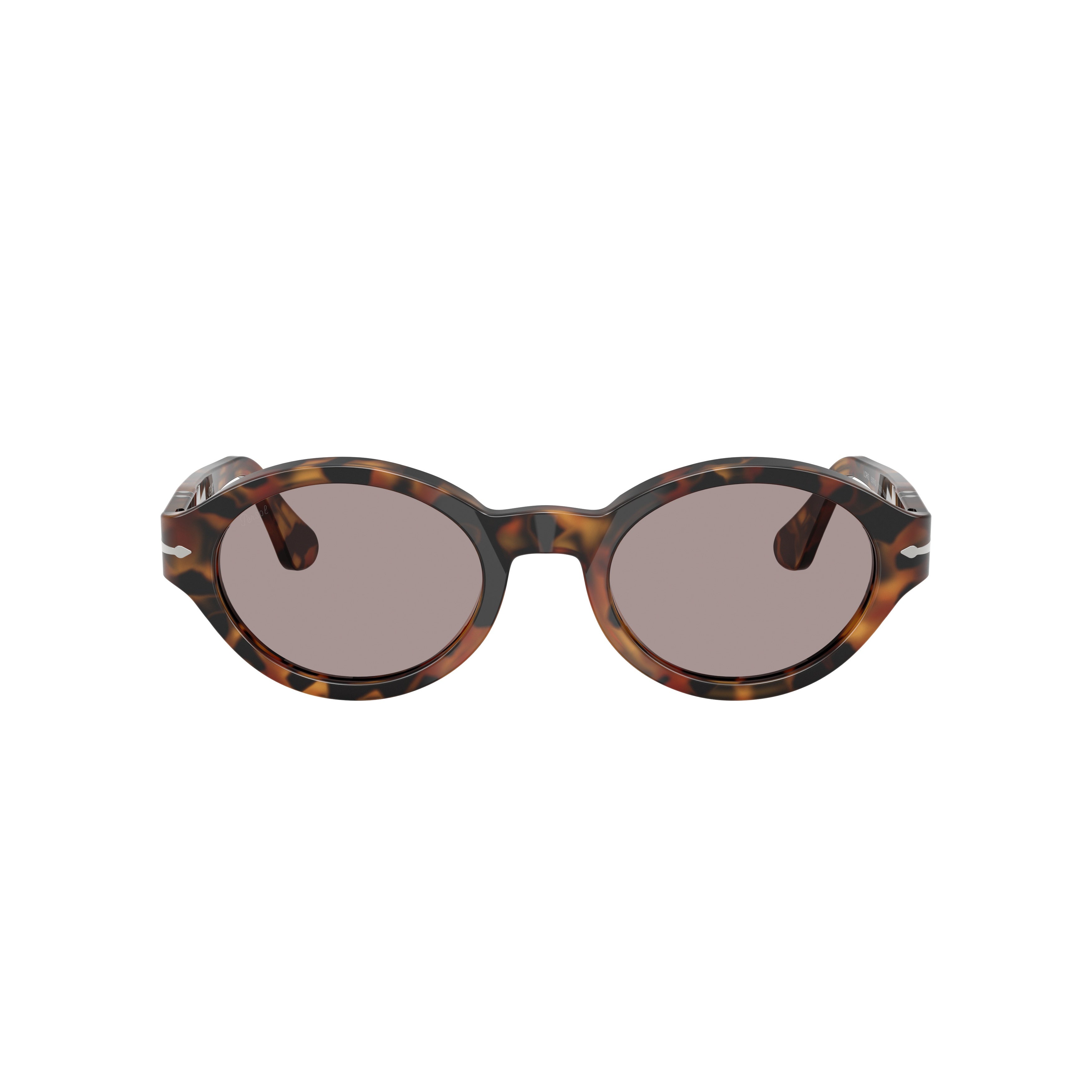 0po3378s Tortoiseshell Oval Sunglasses with Metallic Detail