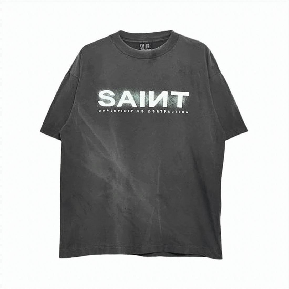 Washed Black Short-Sleeve T-Shirt With Annihilate Me Print