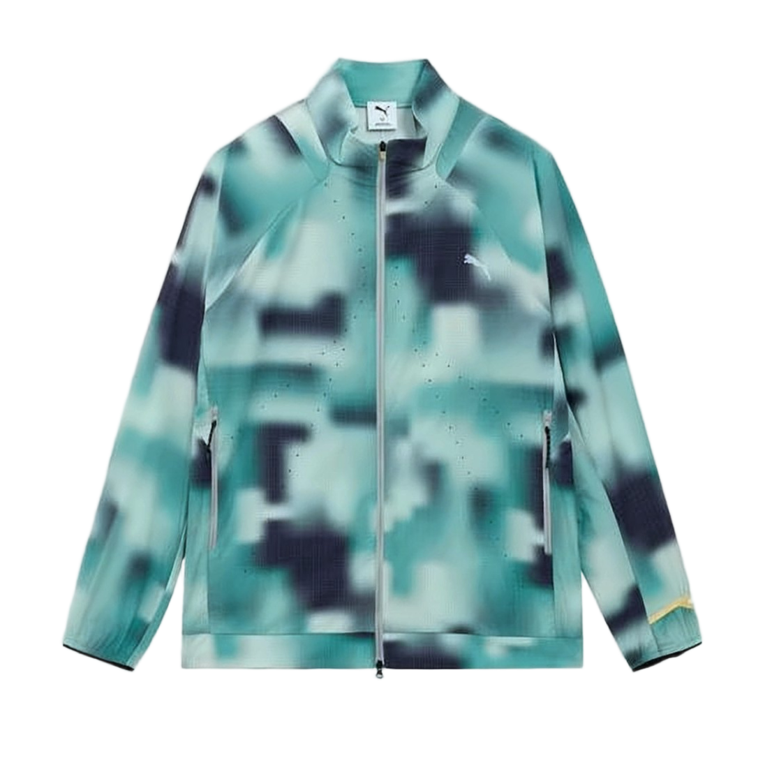 Pixelated Camouflage Casual Jacket with Zippered Pockets