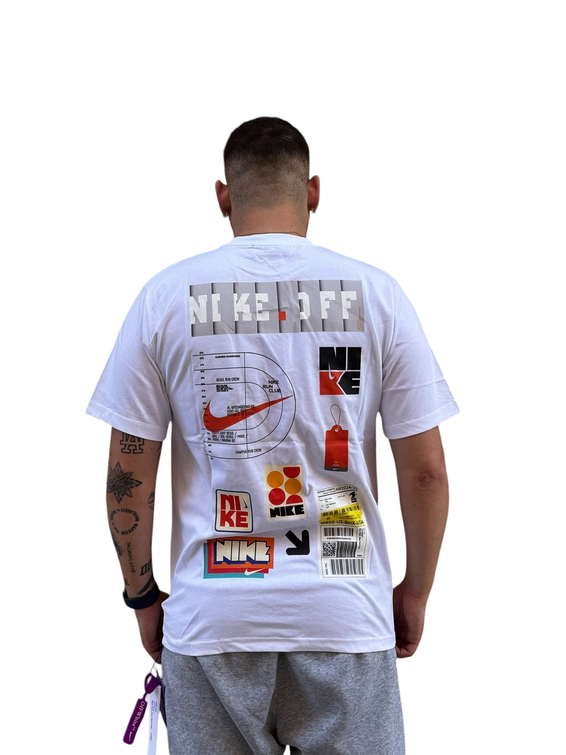 Distinctive White T-Shirt with Experimental Design Elements