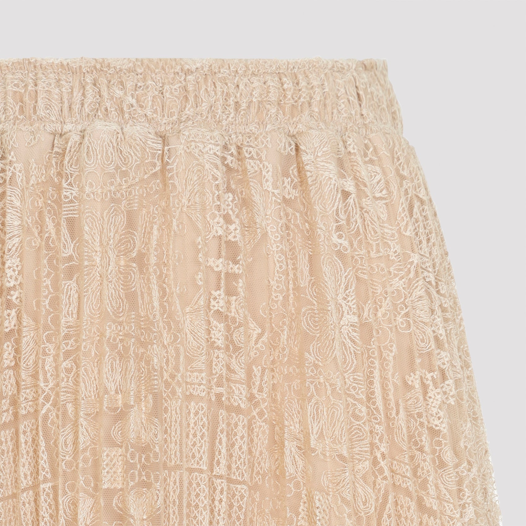 Midi Skirt with Intricate Lace Overlay
