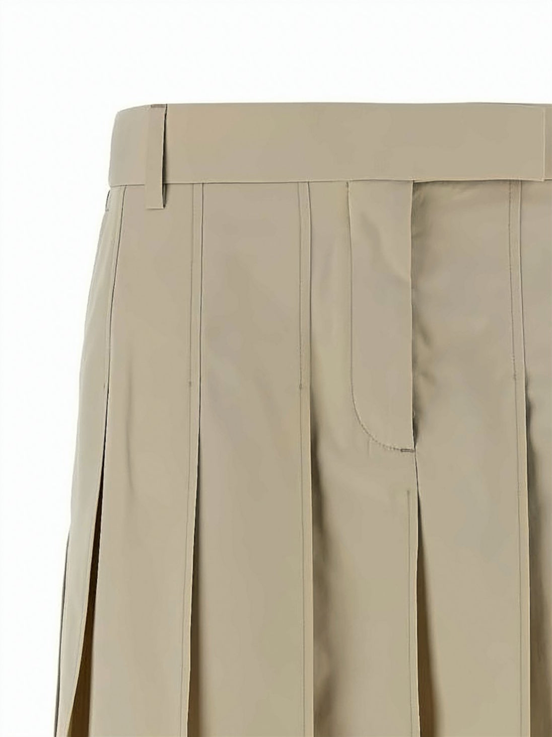 Structured Pleated Cotton Skirt