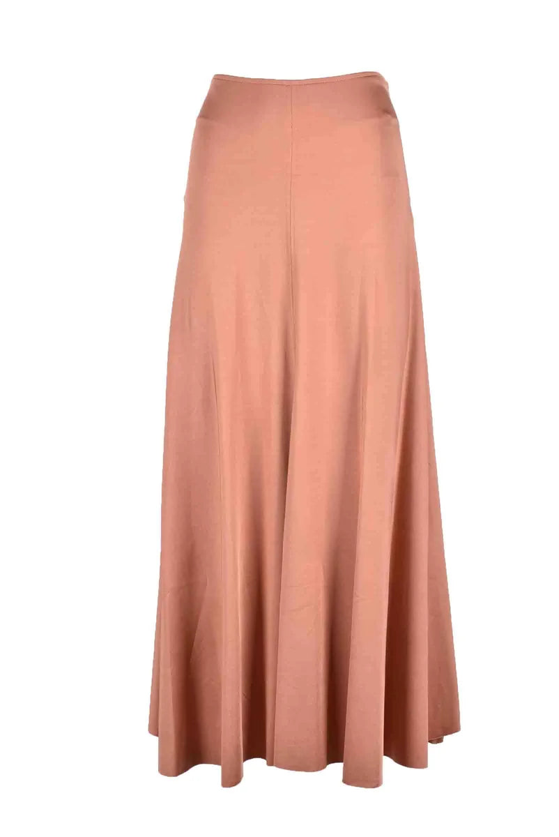 Long Flared Skirt - Brown