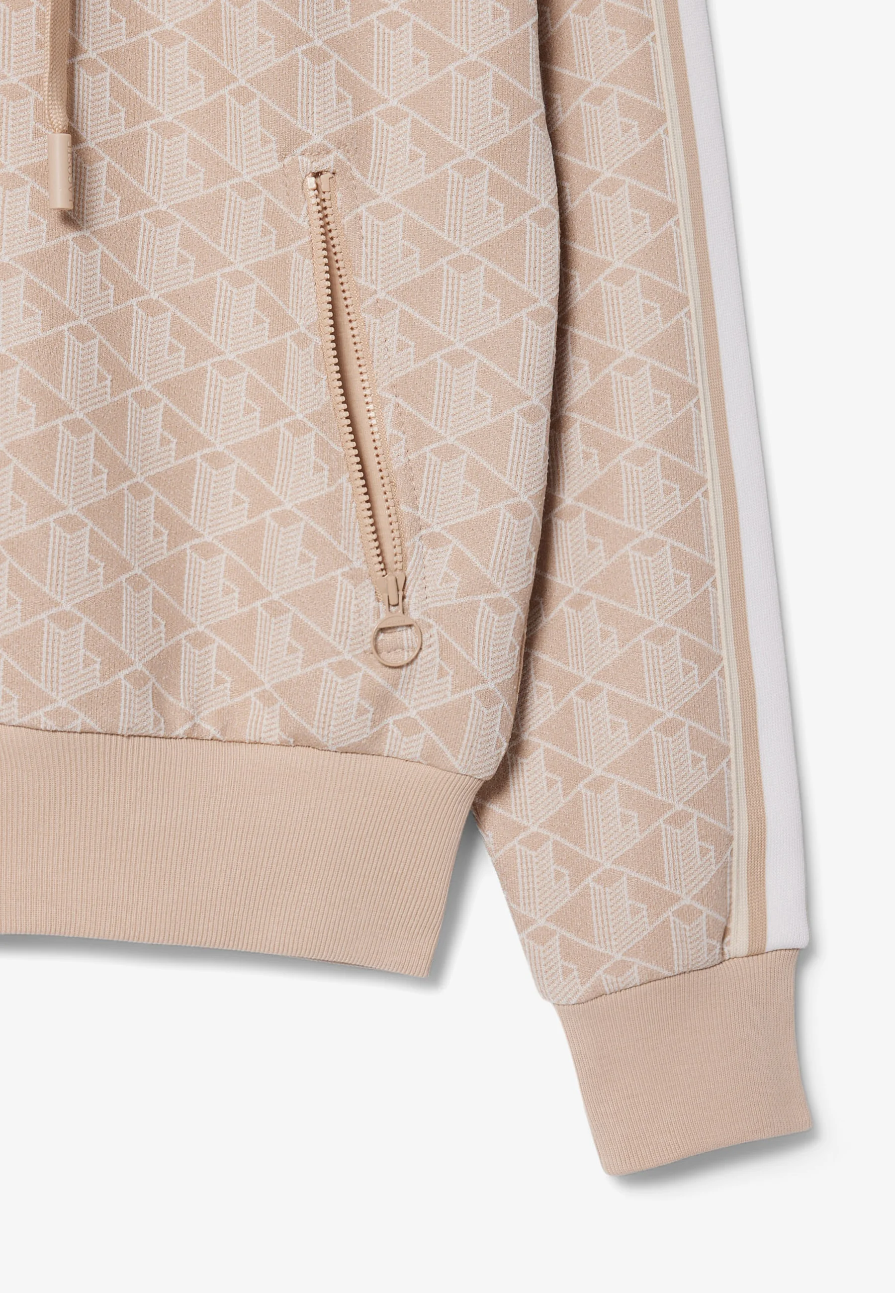 Beige Monogram Jacquard Hoodie
