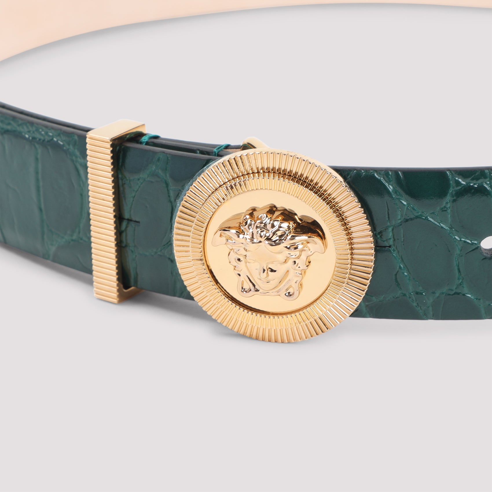 Textured Green Calf Leather Belt