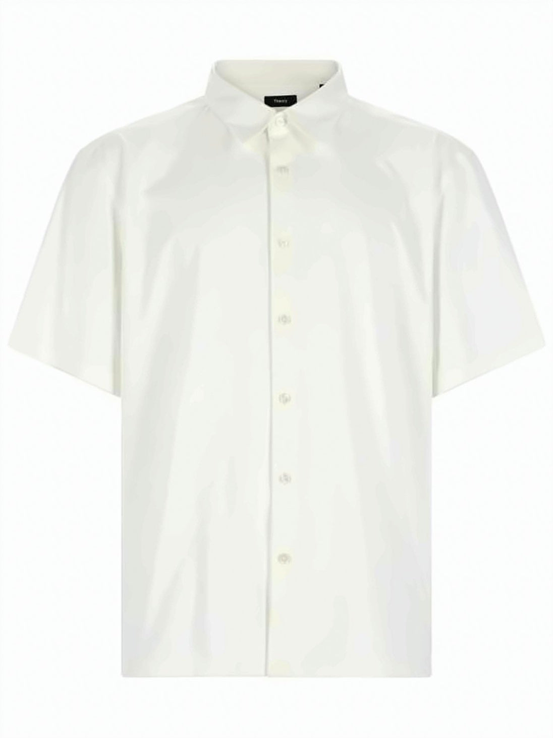 Blue Short-Sleeved Cotton Polyester Boxy Shirt