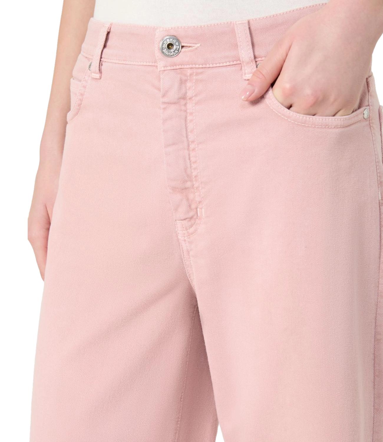 Pink Cotton Stretch Trousers