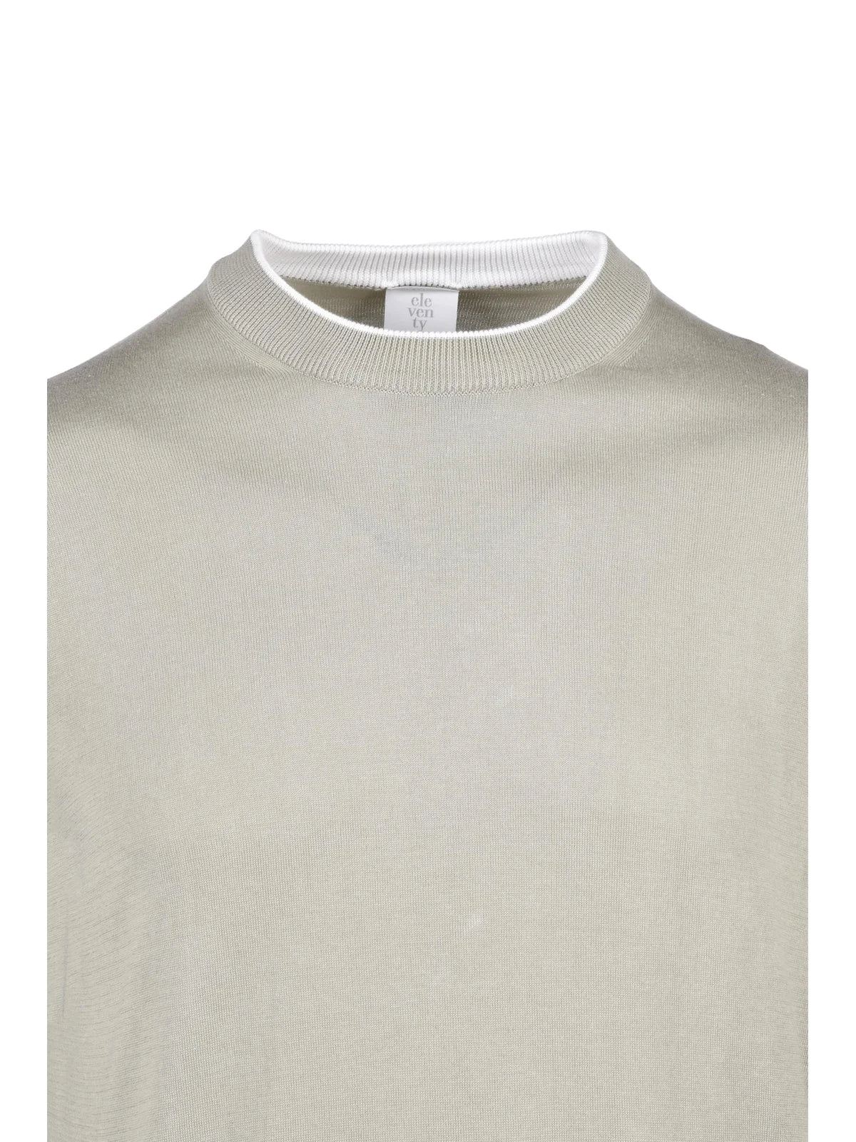 Sage Green Men Cotton Crew Neck Sweater