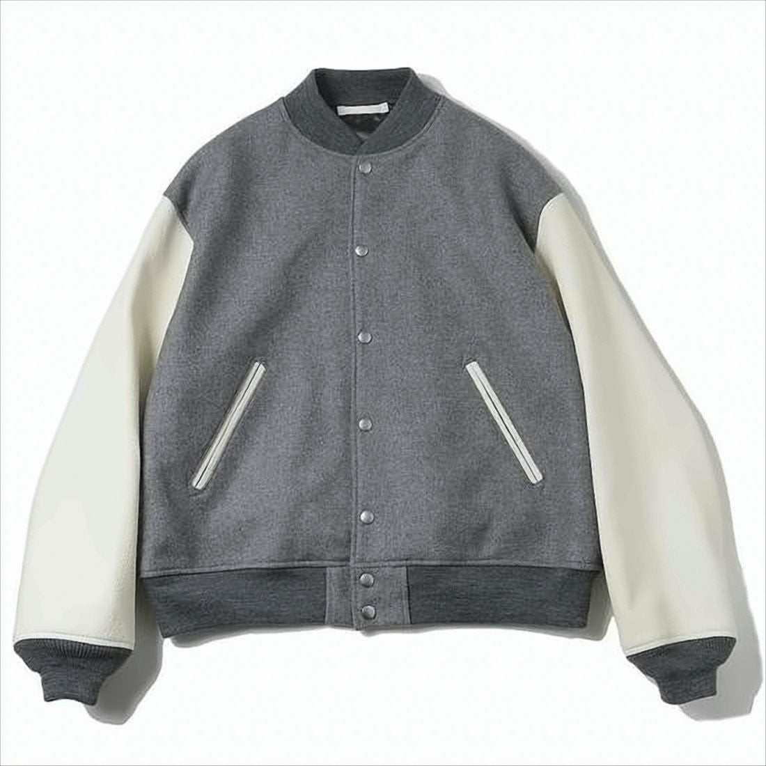 Varsity-Inspired Bomber Jacket With Deerskin Sleeves