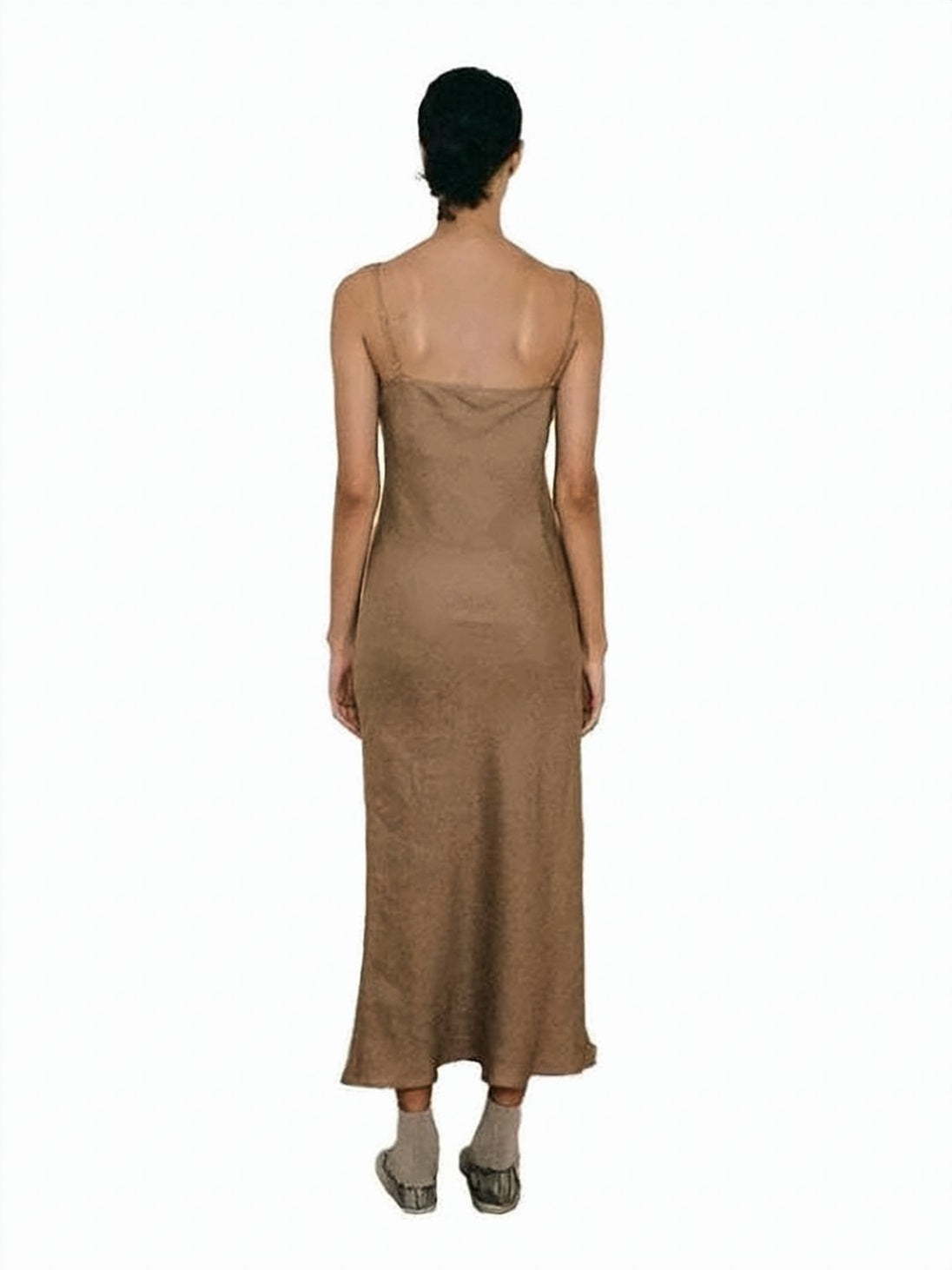 Linen Maxi Dress With Adjustable Spaghetti Straps