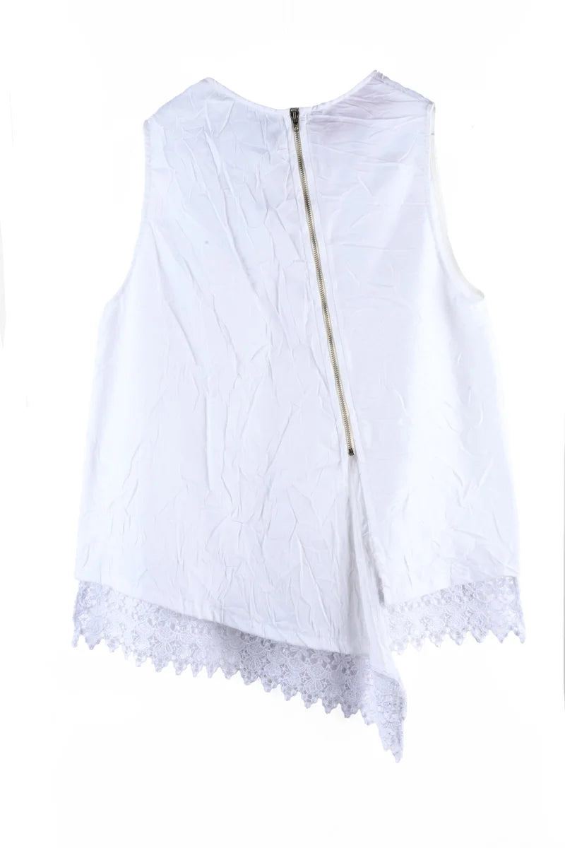 Asymmetric Blouse - White