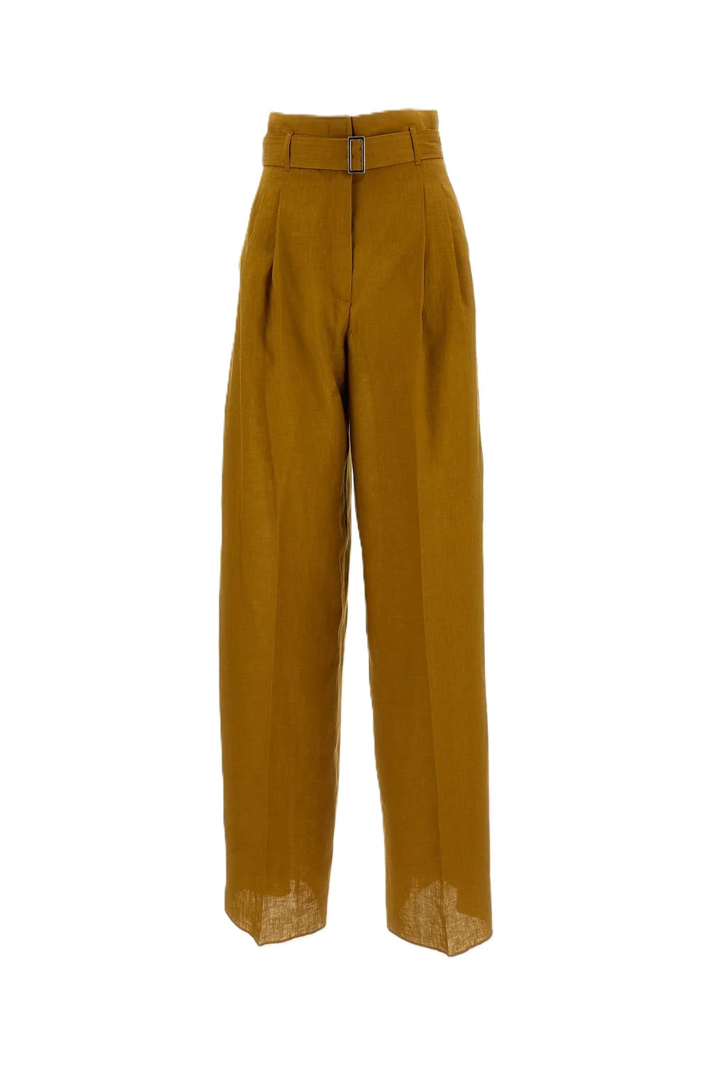 Cropped High Waist Wide-Leg Trousers with Textured Fabric
