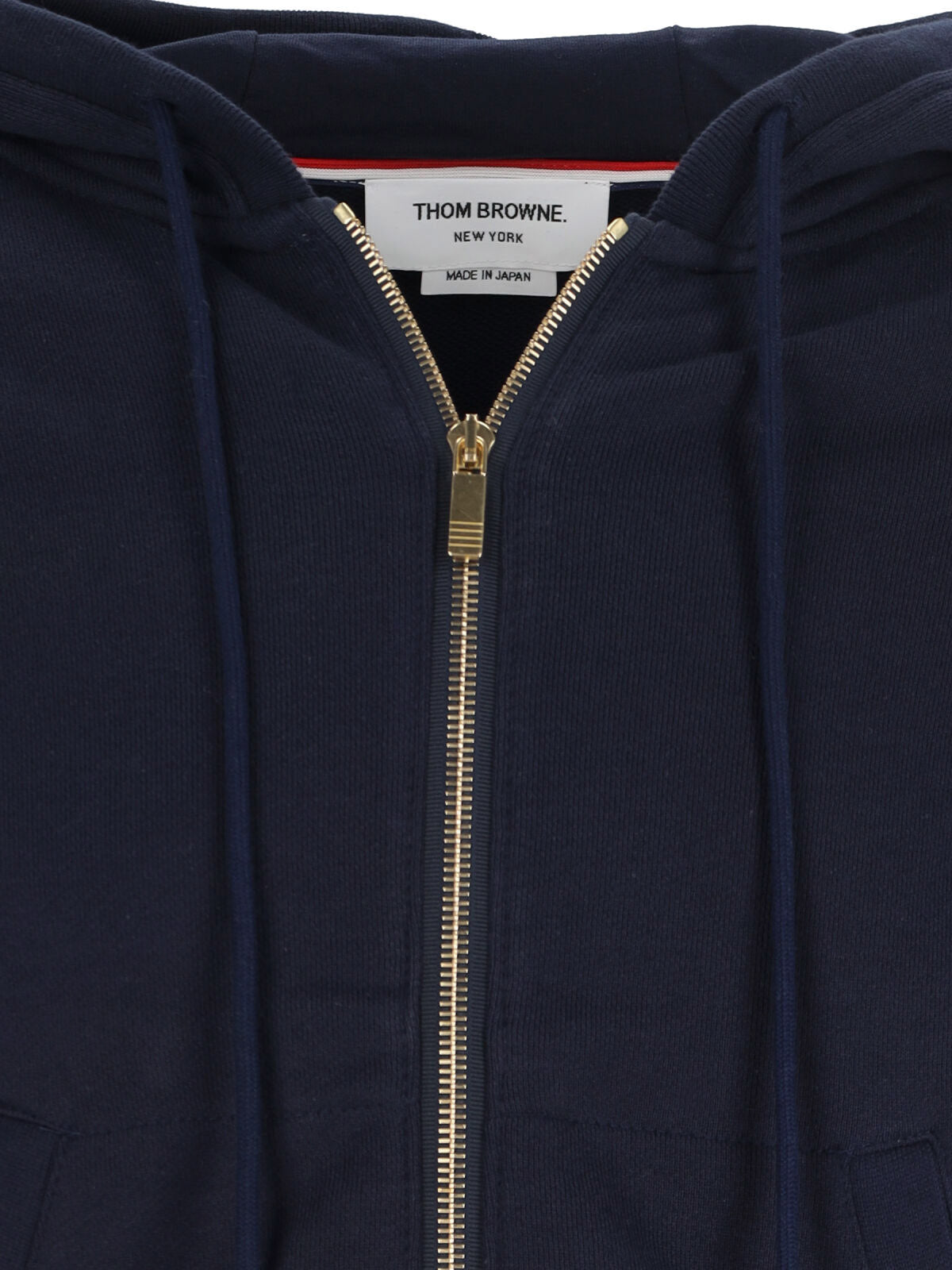 "4-Bar" Zip-Up Sweatshirt, In Blue Cotton
