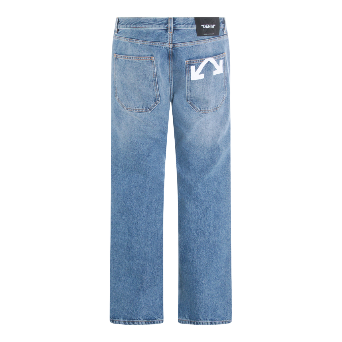 Straight-Leg Denim Jeans With Distinctive Arrow Graphic