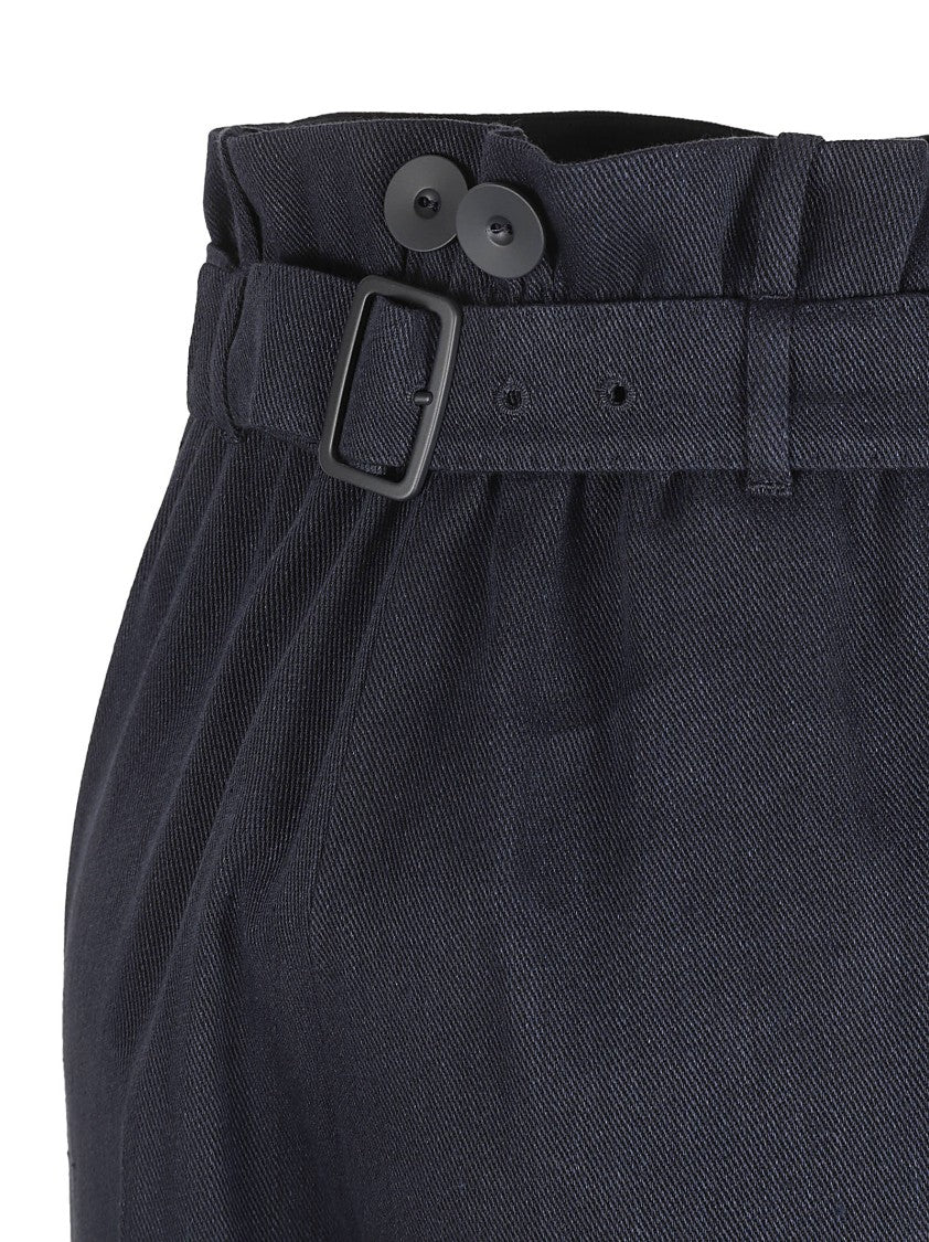 High-Waisted Wide-Leg Trousers With Belt