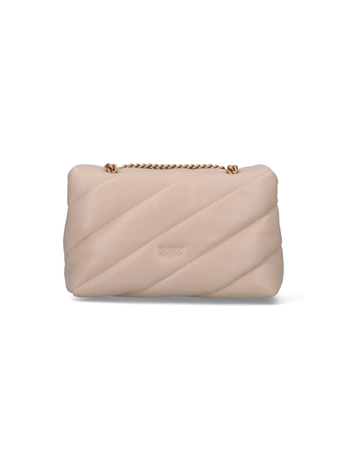 "Classic Love Puff" Crossbody Bag – Beige