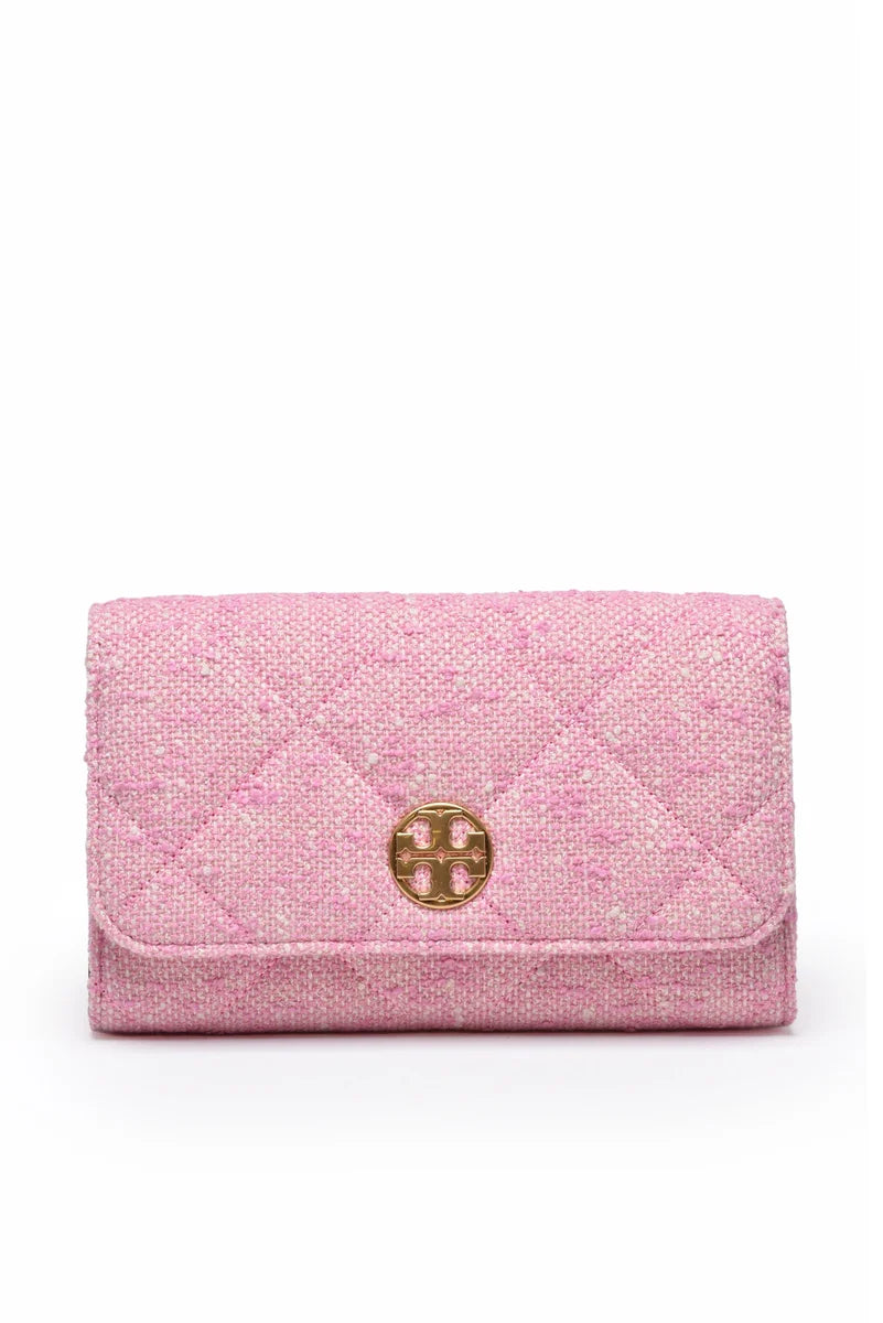 Willa Tweed Shoulder Bag - Pink