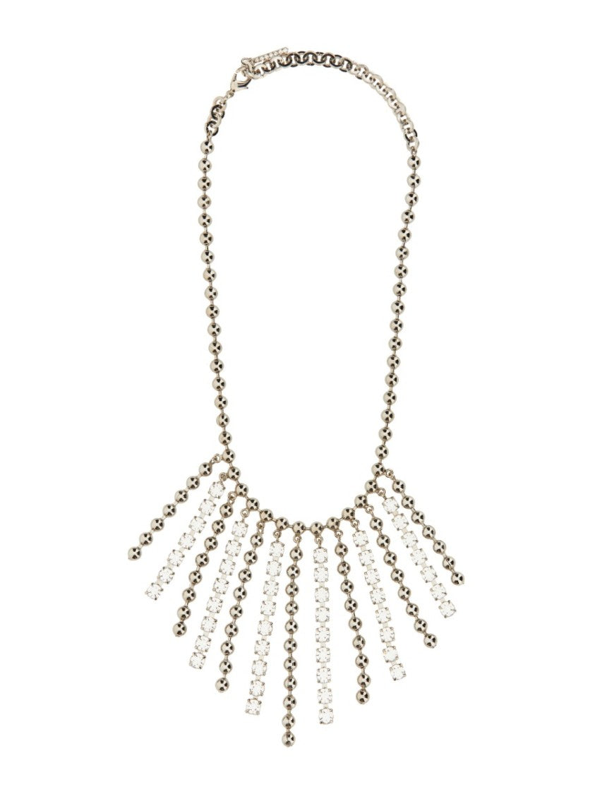 Collana In Cristallo E Catena Con Frange