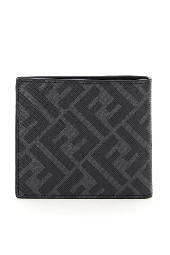 Textured Bifold Wallet With Geometric Design And Contrasting Stripe