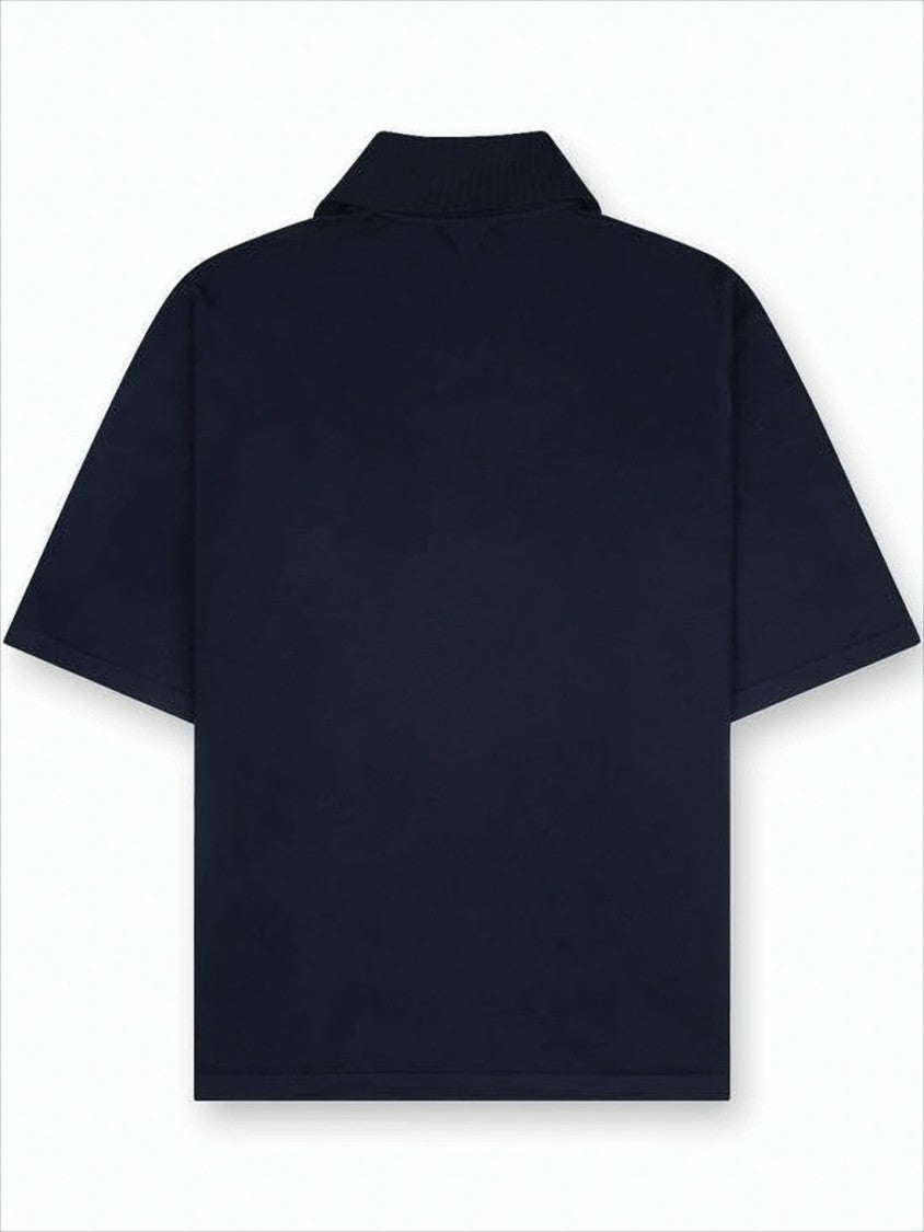 Blue Polo Shirt with Classic Collar