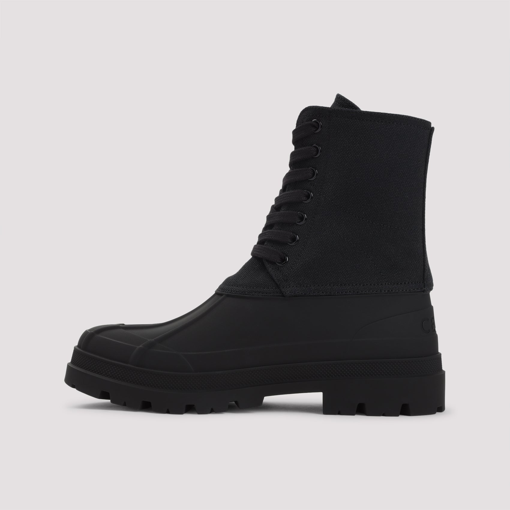 Black Canvas Ankle Boots