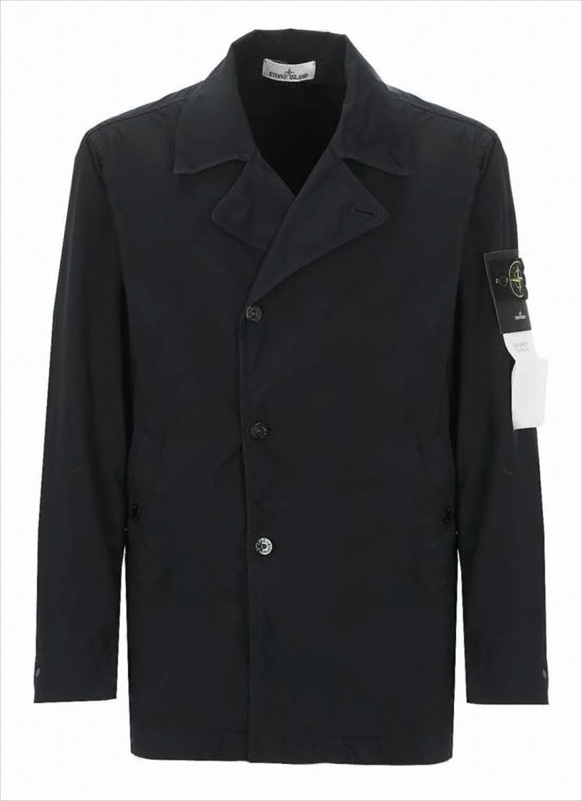 Boxy Black Casual Jacket with Wide Collar