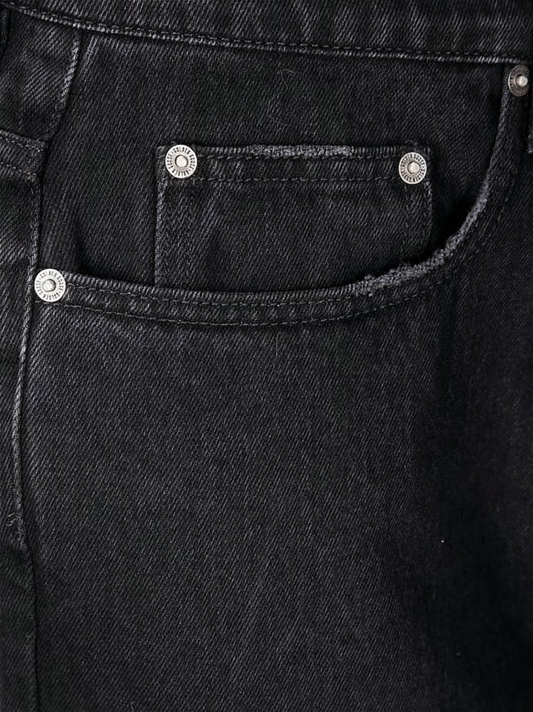 Straight-Leg Black Denim Pants