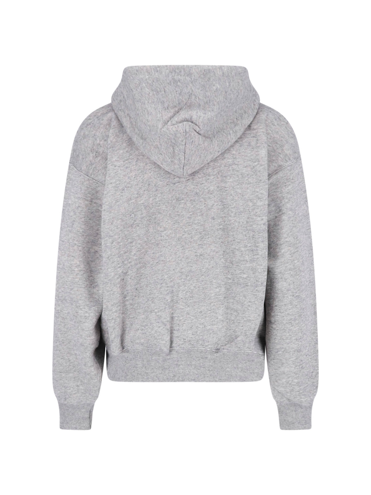 Grey Cropped Zip-Up Hoodie Logo Sweater