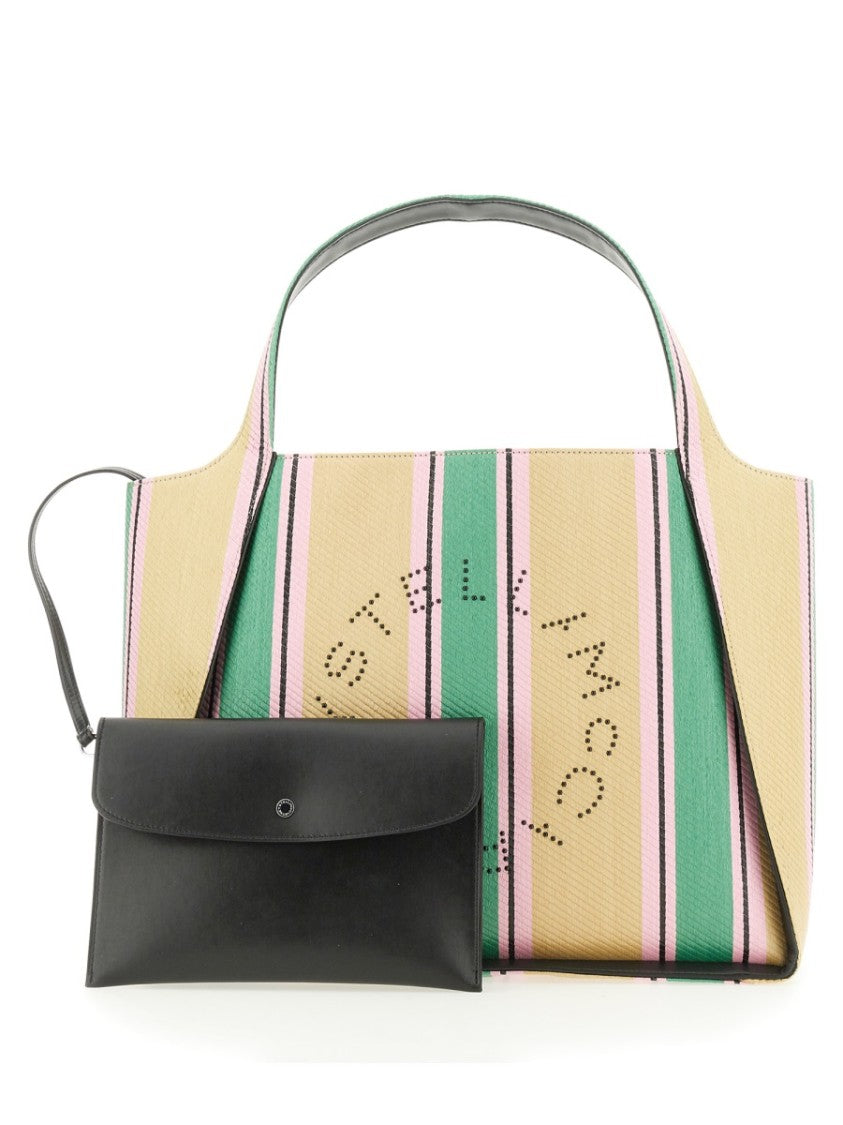 Tote Bag With Double Handles And Logo Detail