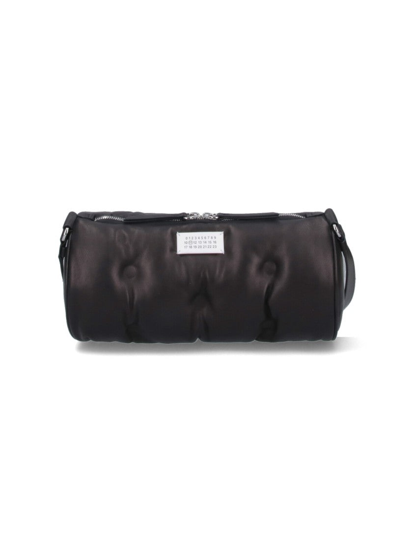Black Nappa Leather "Glam Slam" Shoulder Bag