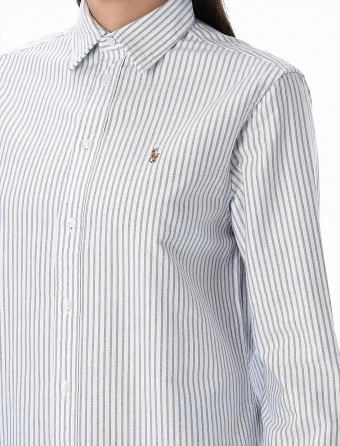 Classic Button-Down Shirt with Vertical Stripes