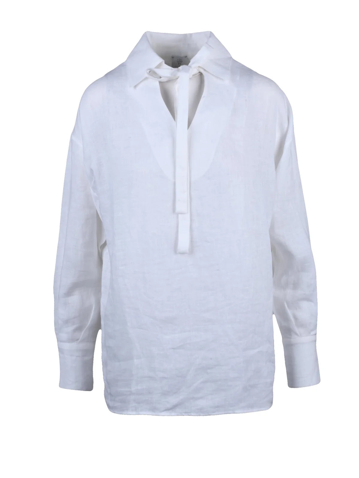 White Gauzed Linen Blouse