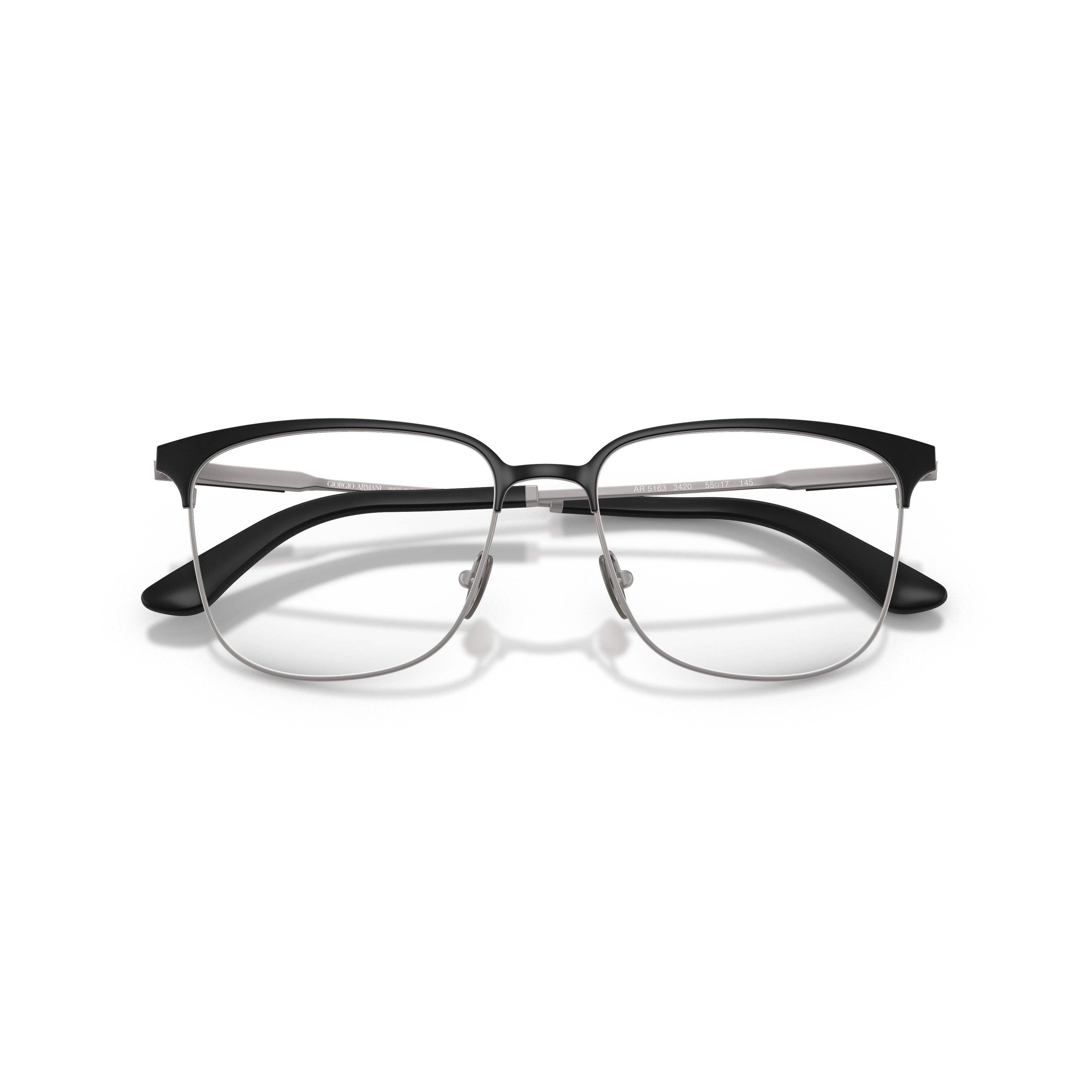 0ar5163 Semi-Rimless Metal Frame Eyeglasses with Adjustable Nose Pads