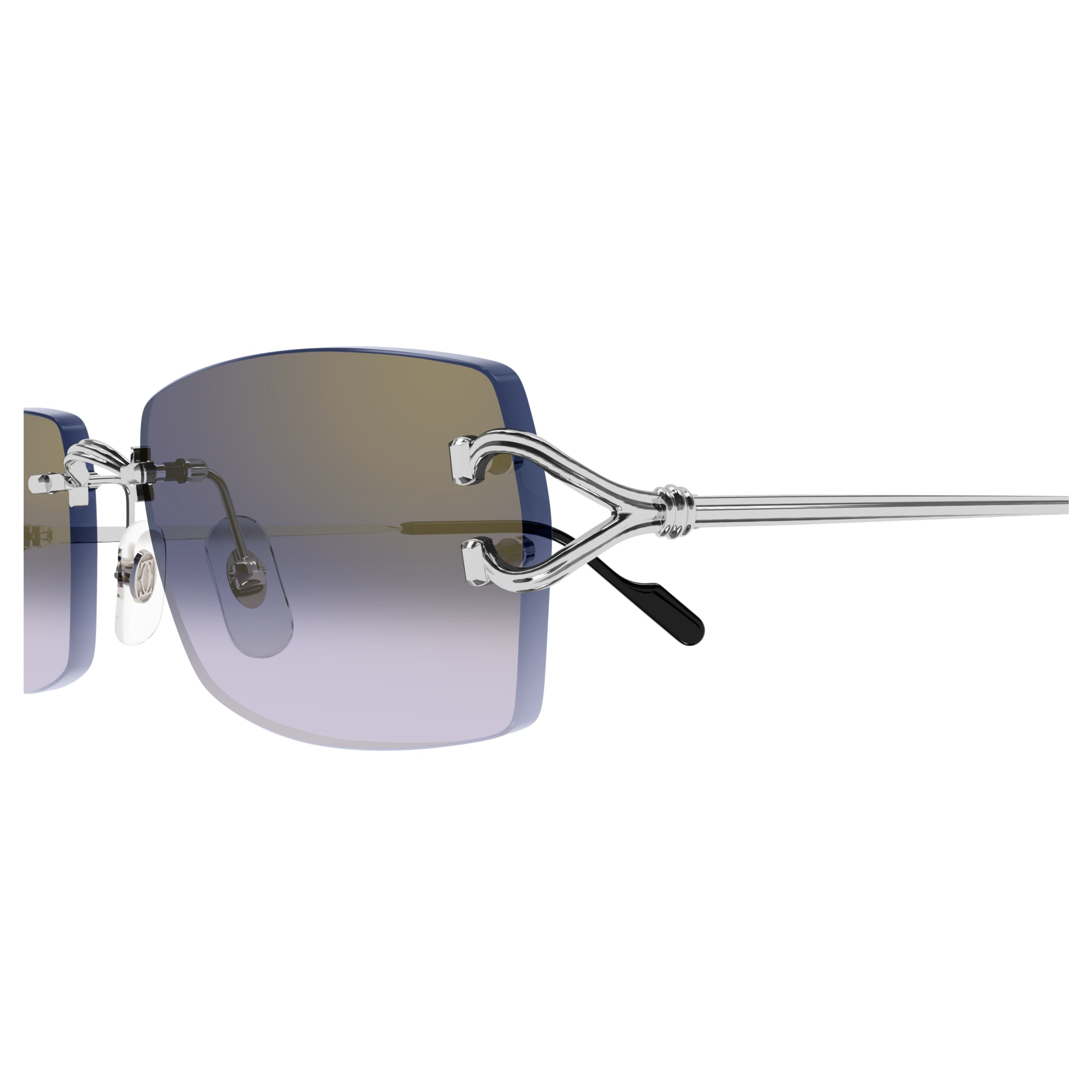 Rectangular Rimless Sunglasses With Gradient Lenses
