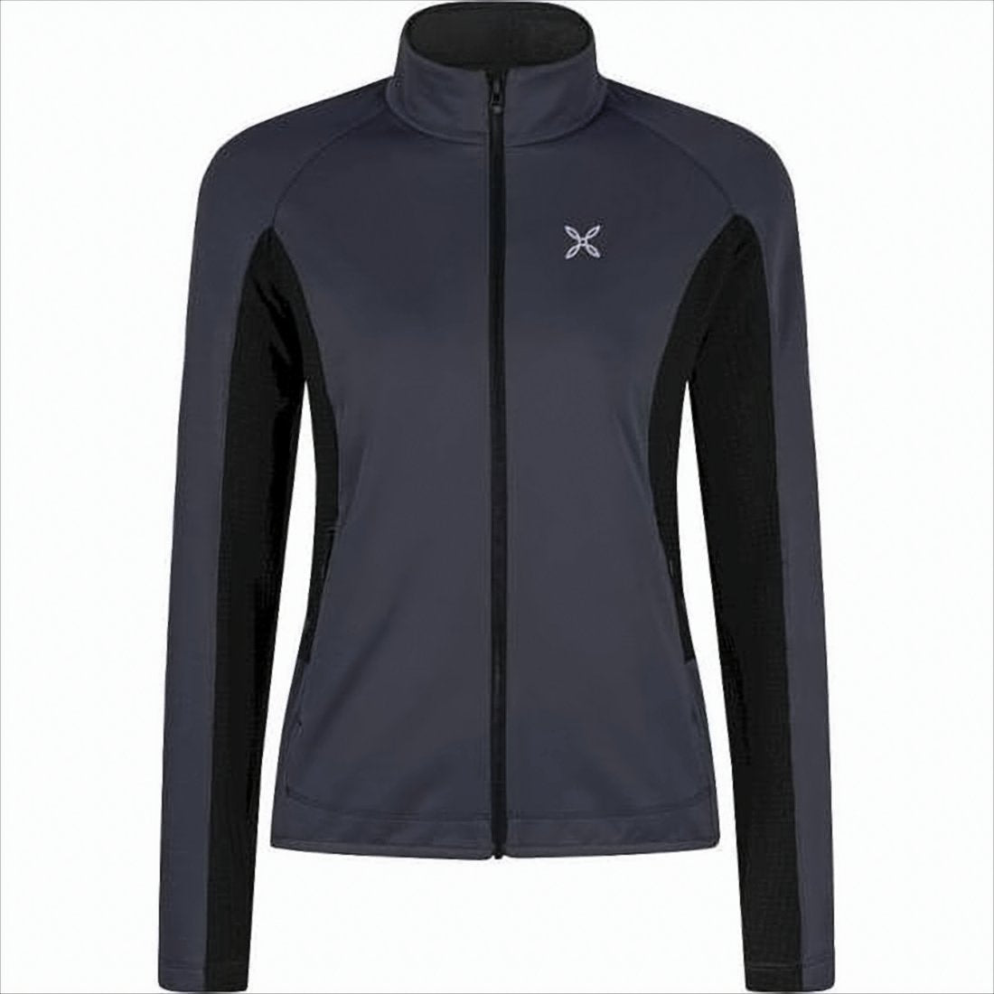 Fitted Blue Active Jacket with Stand Collar