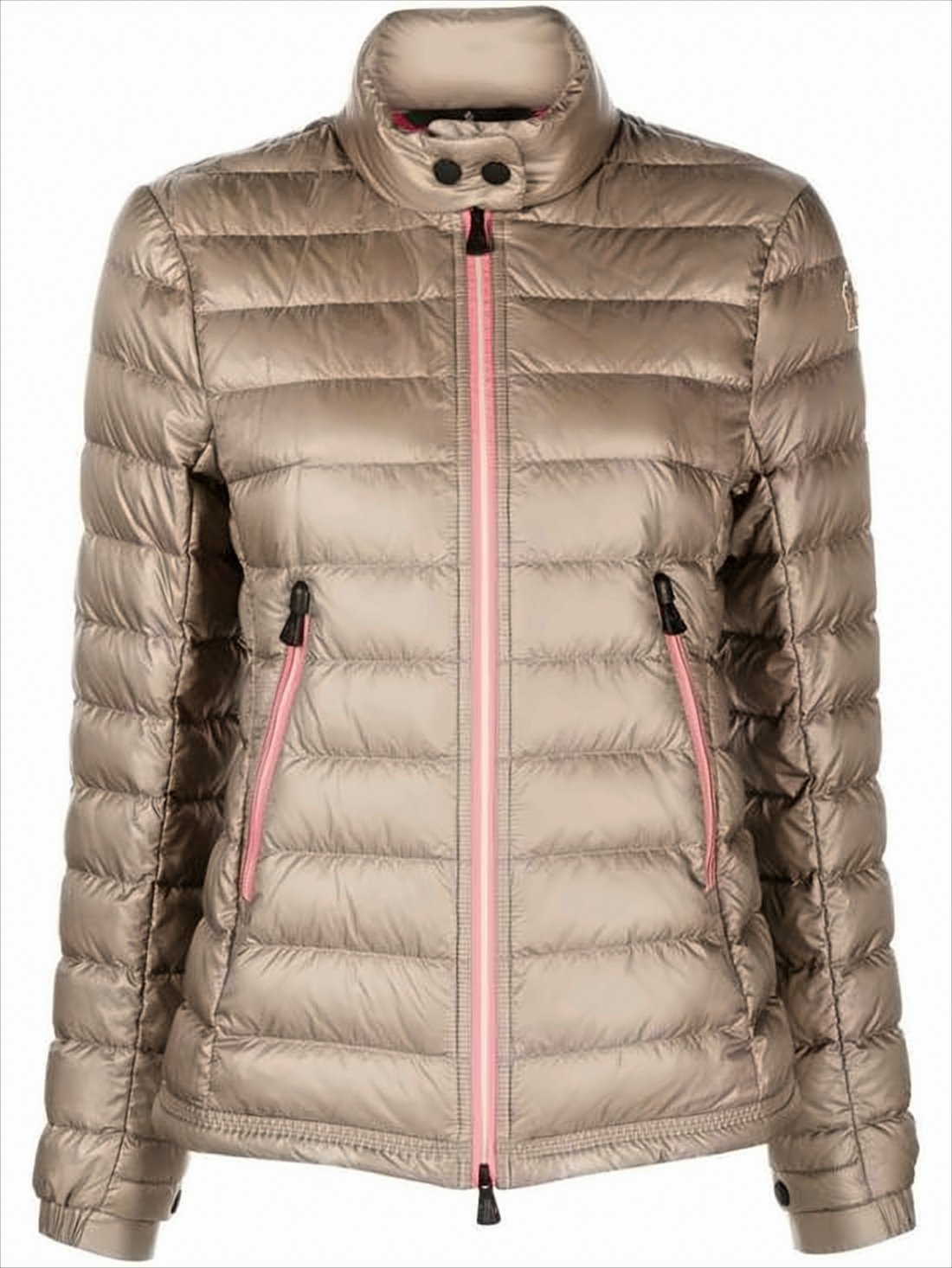 Quilted Down Jacket with High Collar