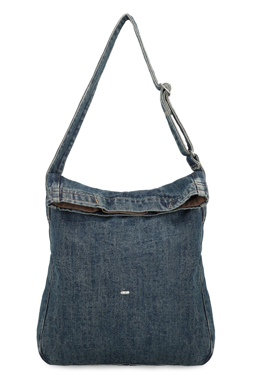 Textured Denim-Like Shoulder Bag