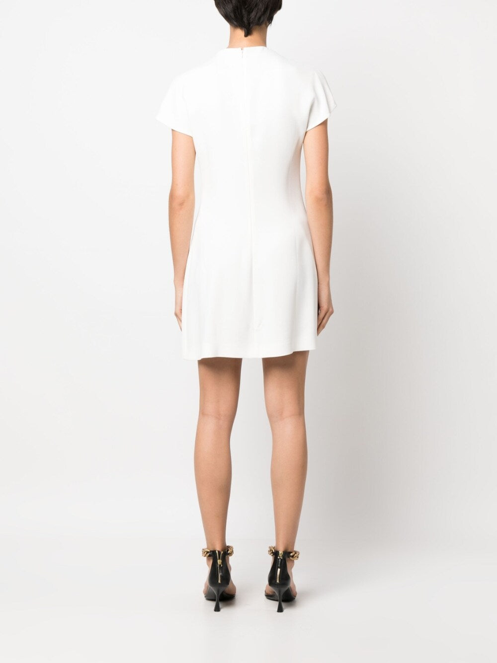 White Dress Minimalist Cut-Out Mini Dress